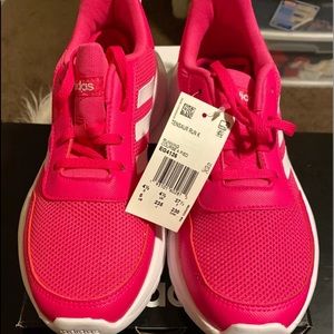 Pink addidas tensaur shoes size 5